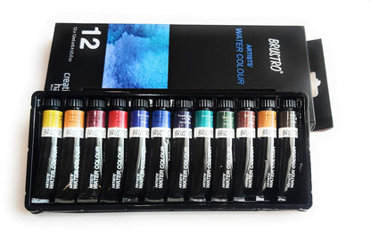 Brustro Artist Water Colours 12 Shades Box (12 ml)