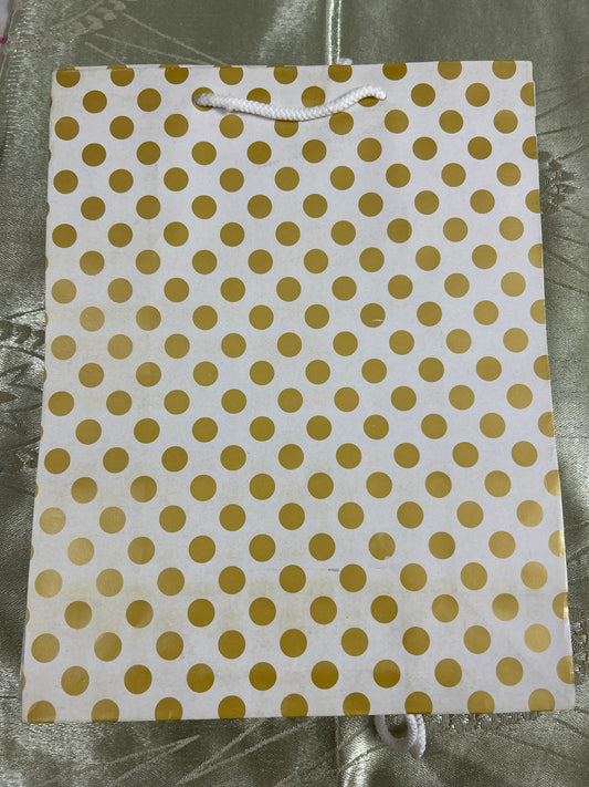 Paper Bag Medium- Golden Polka Dots