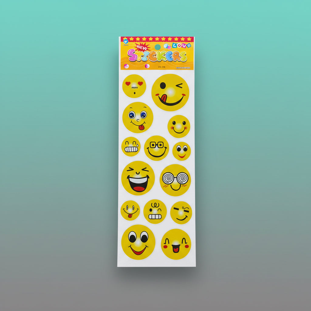 MRP10 Stickers sheet from Gift Hub Mart – yellow emoji faces