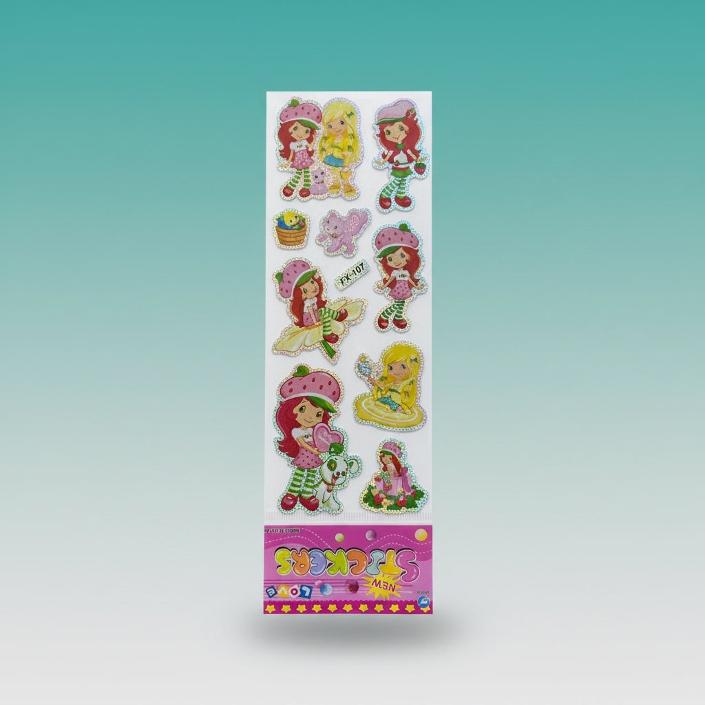 MRP10 Stickers from Gift Hub Mart: holographic colorful cartoon girl sticker sheet