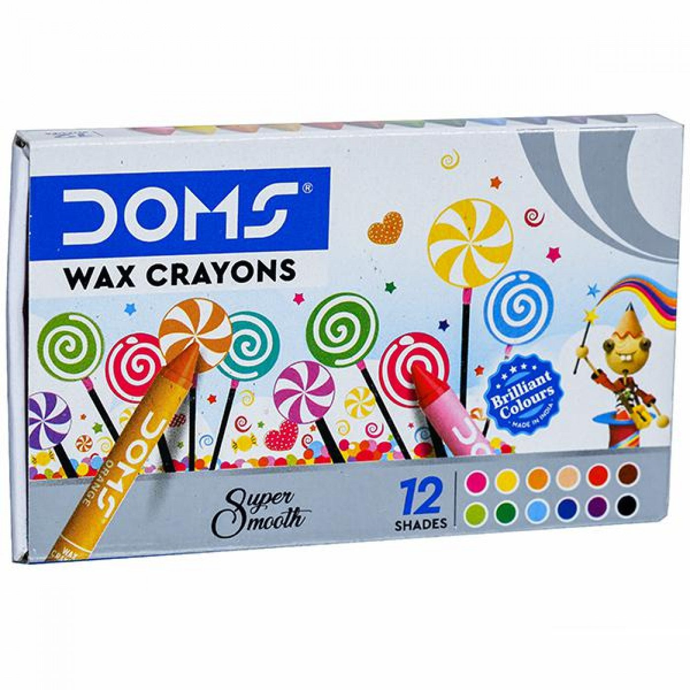 Doms 12 Wax Crayons