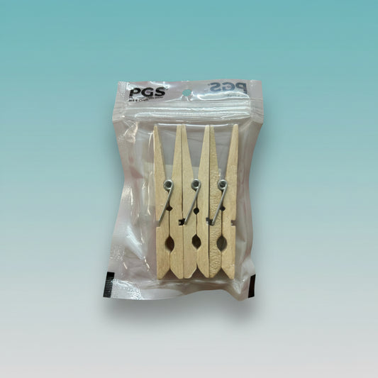 Wooden clothespin set by Gift Hub Mart, natural wood, 7.0 cm, 3pc