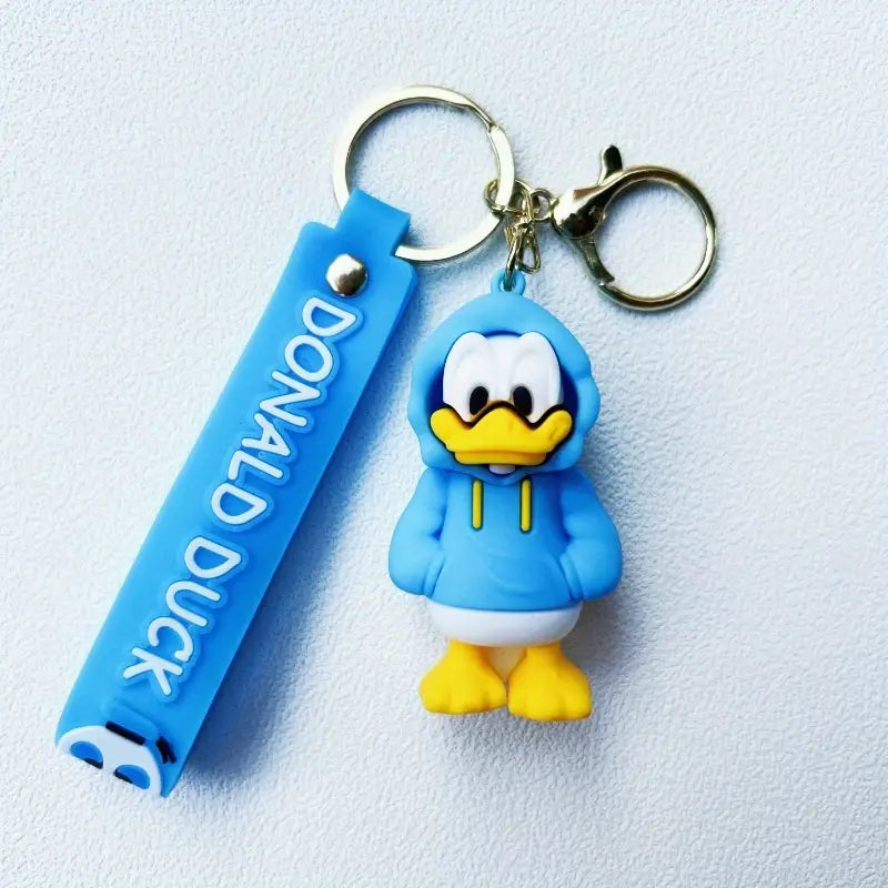 Disney Characters 3D Rubber Keychain with Wristband