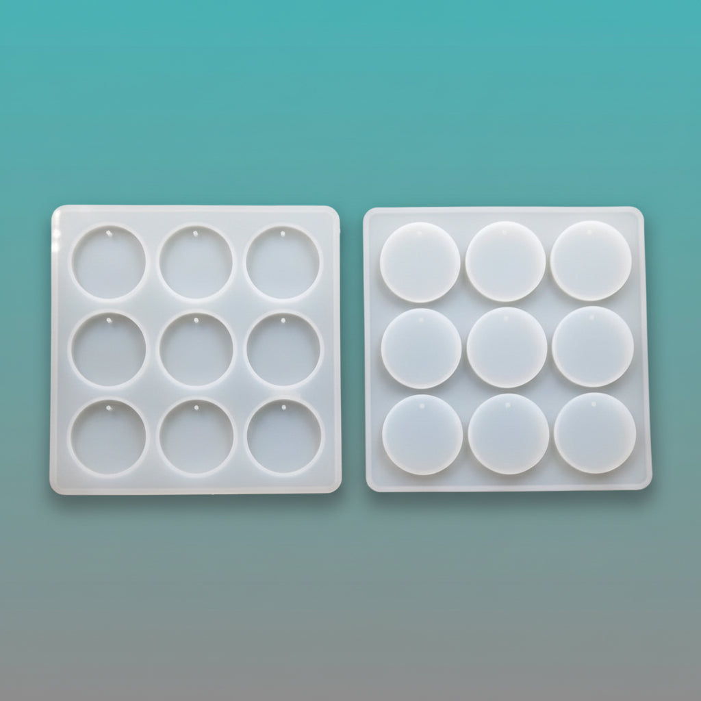 9 Cavity Silicon Mould - Round Key Chain by Gift Hub Mart