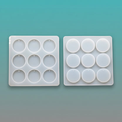 9 Cavity Silicon Mould - Round Key Chain by Gift Hub Mart