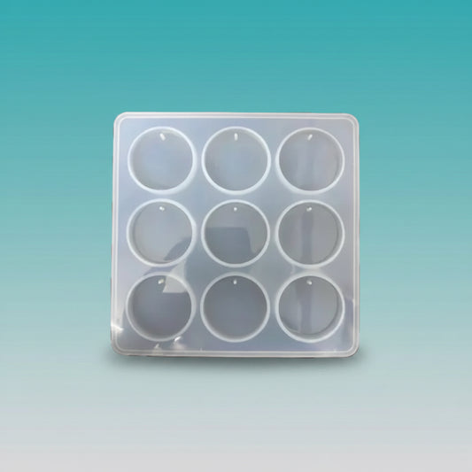9 Cavity Silicon Mould - Round Key Chain by Gift Hub Mart