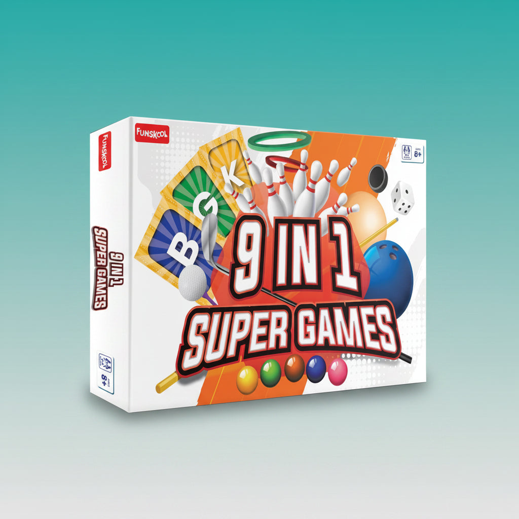 9 IN 1 SUPER GAMES- Funskool 8+ by Gift Hub Mart