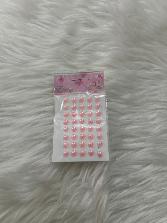 Self Adhesive Flat Beads- Pink