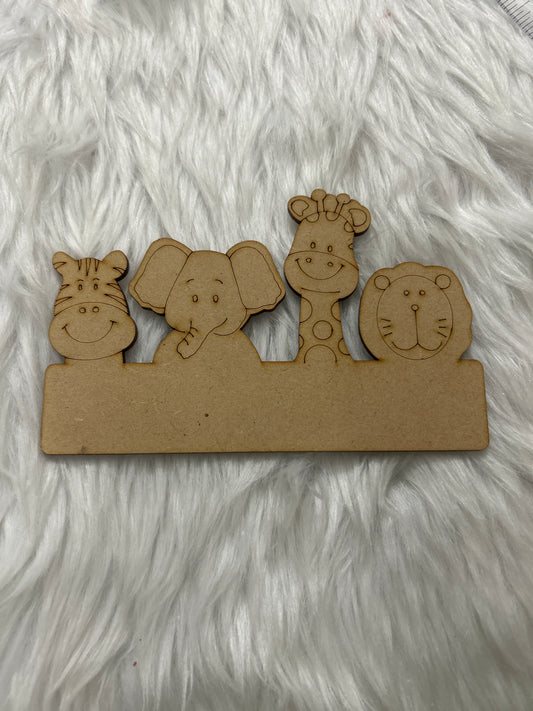 Pre-marked MDF Cutout- 4 Animals DIY