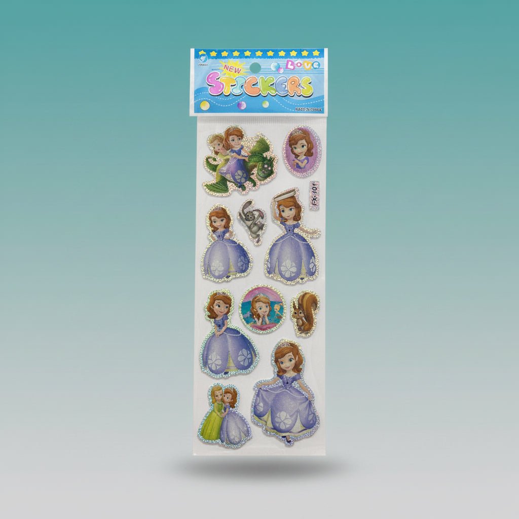 MRP10 stickers by Gift Hub Mart – holographic princess sticker set with purple gowns