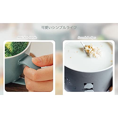 Cute Panda Ceramic Cup with 3D Character Lid and Spoon