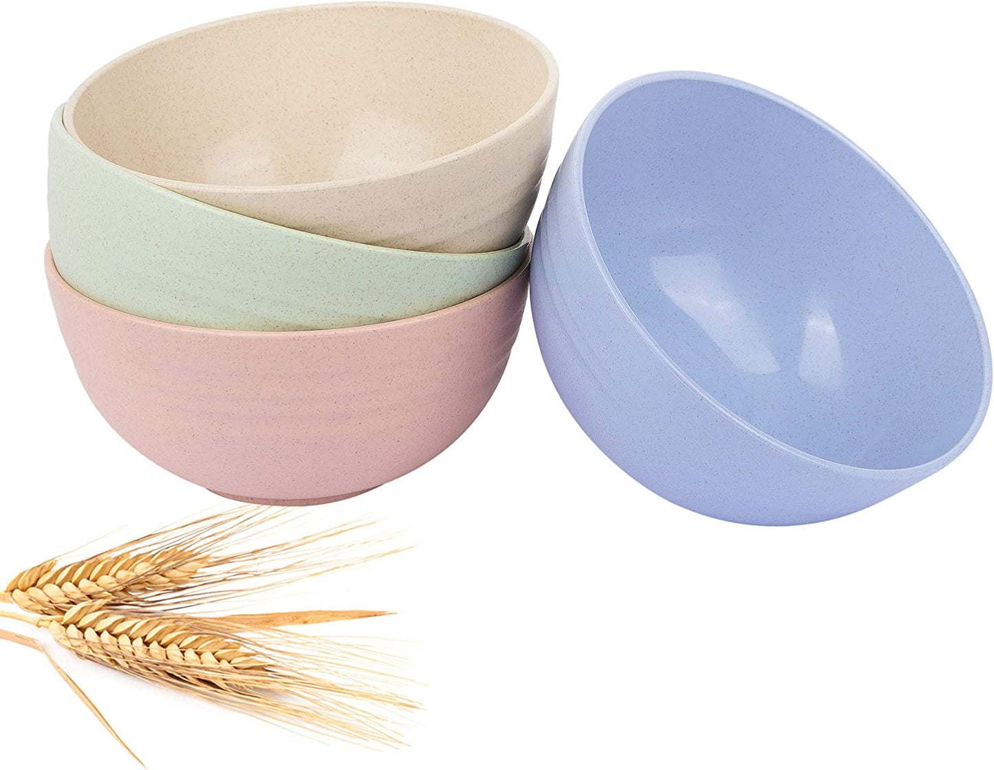 Eco Friendly Wheat Fiber Straw Bowl Set of 4 Microwave Safe