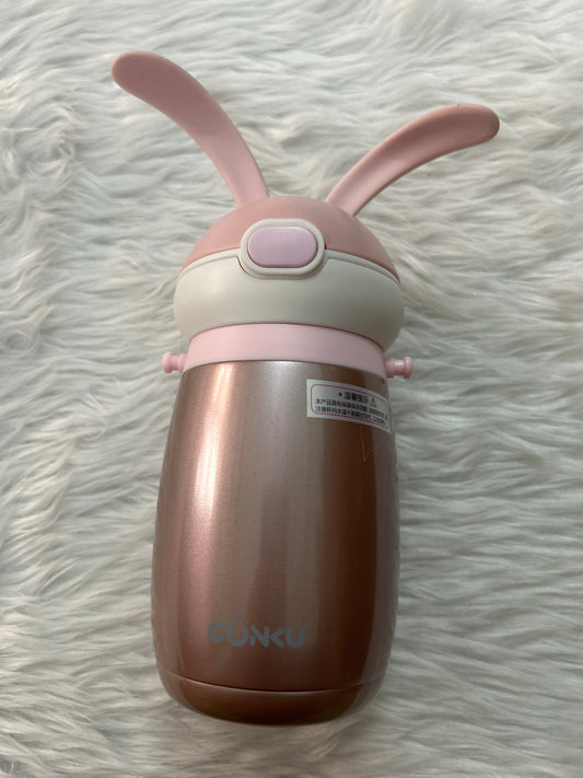 Cunku Bunny Sipper Water Bottle 410ML Stainless Steel Rose Pink