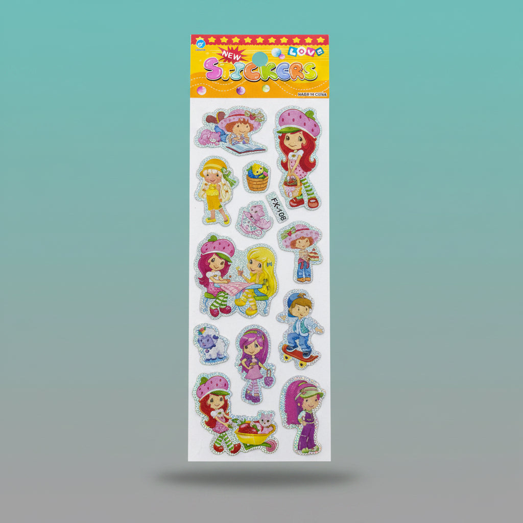 MRP10 Stickers by Gift Hub Mart, holographic glitter cartoon characters sticker pack