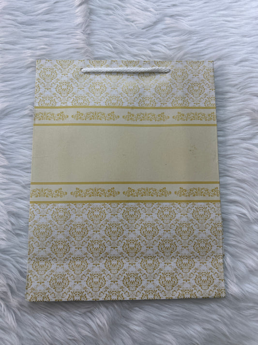 Paper Bag Small Cream & Golden Floral Print