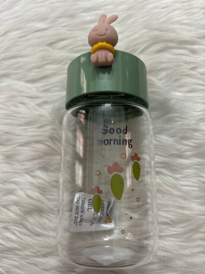 Fancy Rabbit Glass Water Bottle 340ML