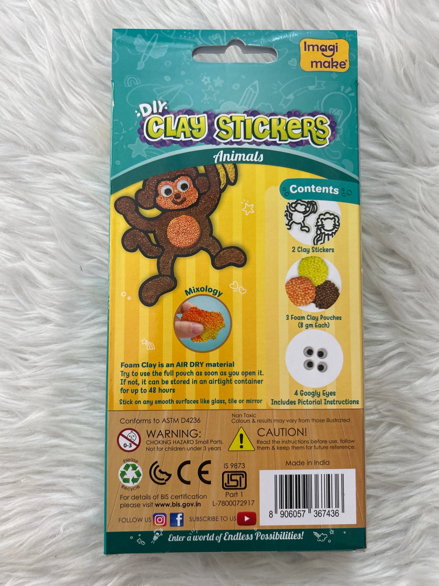 DIY Clay Stickers-Animals 3+