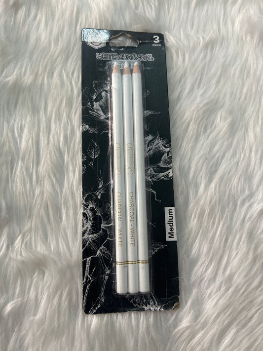 White Charcoal Pencil Set of 3