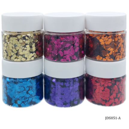 Jags Diy Sequins Heart 6 Colour Pck 60Gsm JDSH51-B