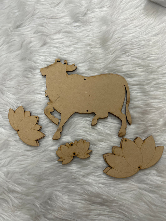 MDF Cutout Wall Hanging - Kamdhenu Pichhwai 1