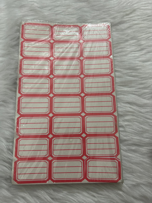 Name Label Sheet