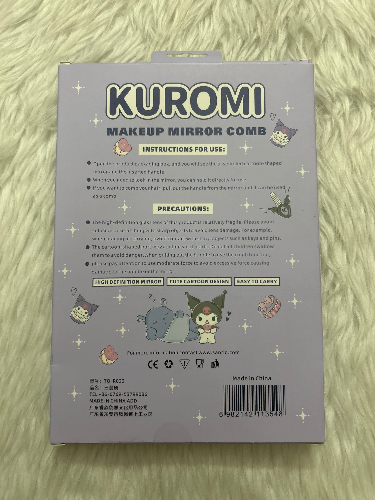 Kuromi Makeup Mirror Comb