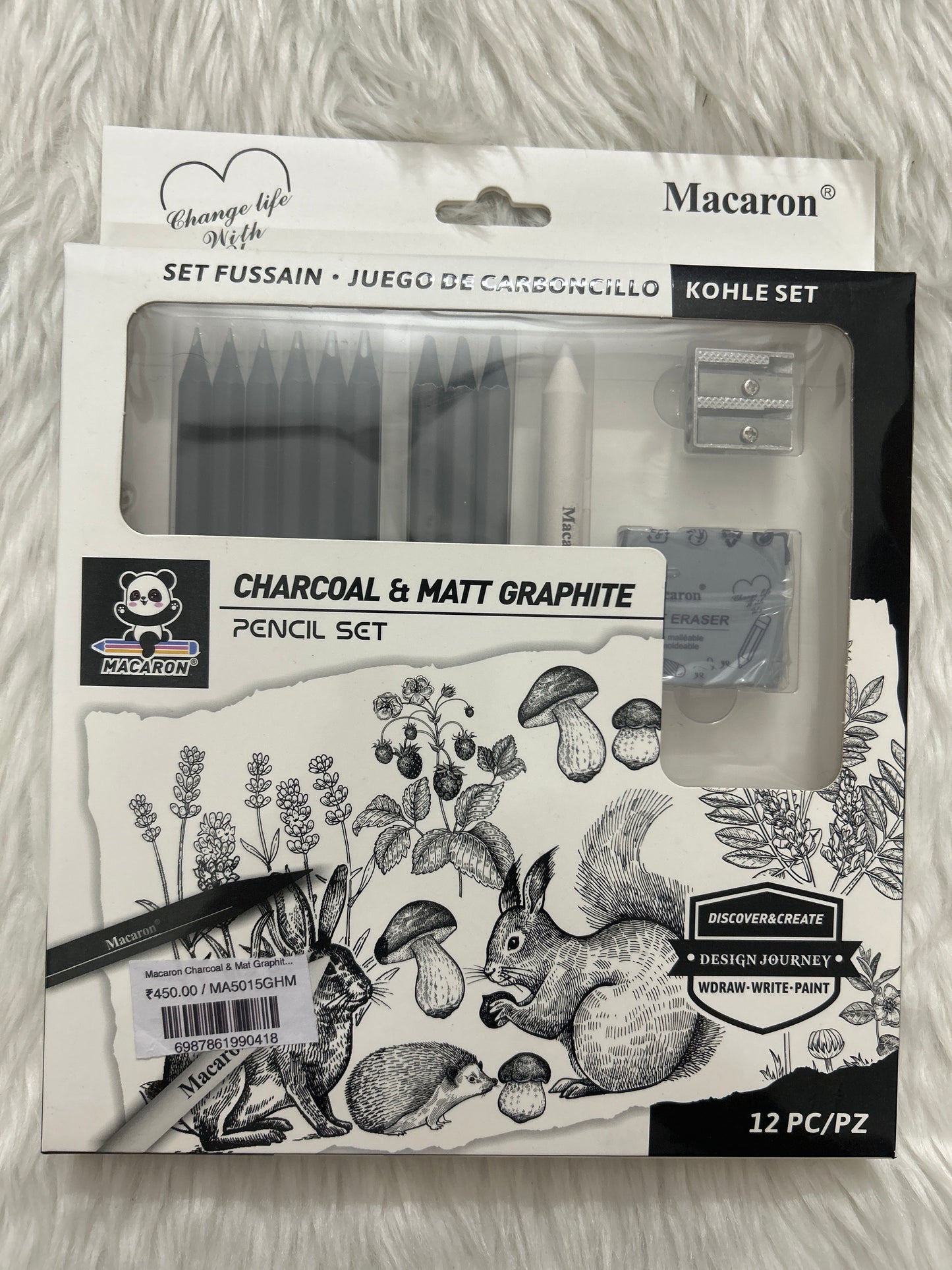 Macaron Charcoal & Matt Graphite Pencil Set