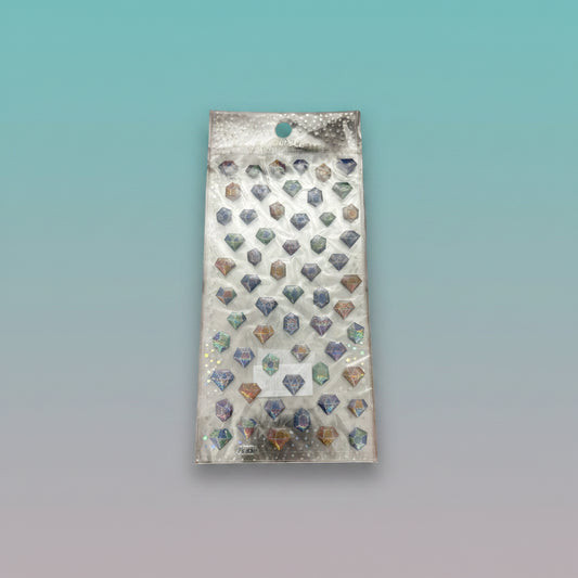 Gift Hub Mart diamond gem sticker sheet with holographic facets