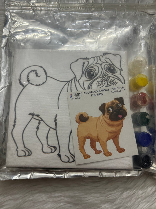 Pre Printed Canvas Kit- Pug Dog