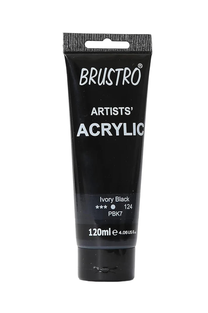 Brustro Artists Acrylic Tube Ivory Black 120ml