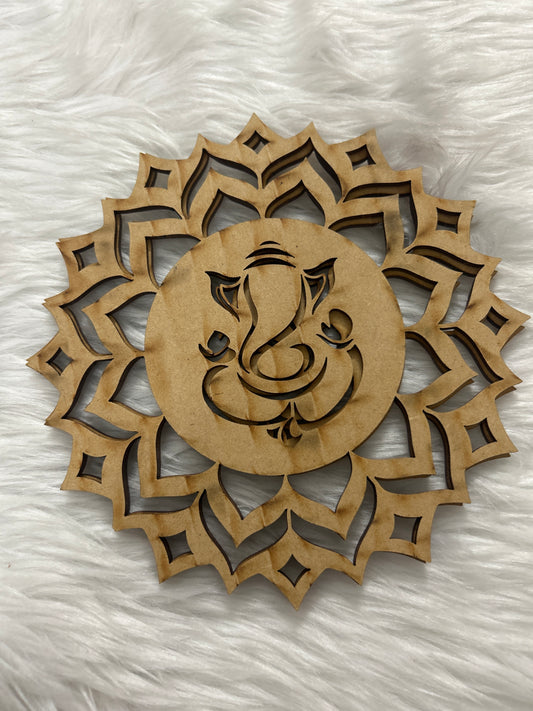 Laser Cut MDF Mandala Painting (Ganesha)