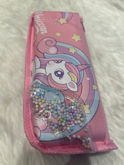 Pencil Pouch Double Chain- Unicorn & Thermocol Balls