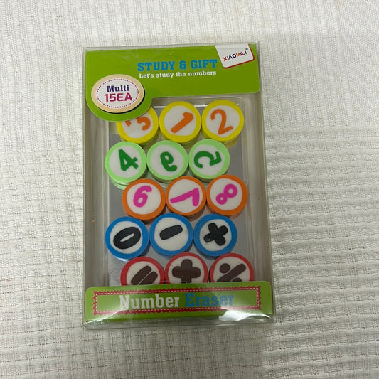 Fancy Eraser- Number- 15EA