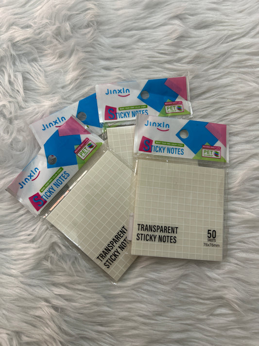 Squared Transparent Sticky Note 3x3