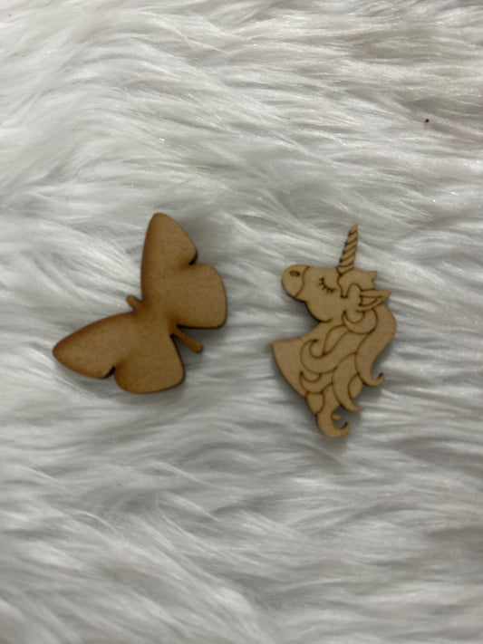 Premarked Mini MDF Painting - Butterfly & Unicorn