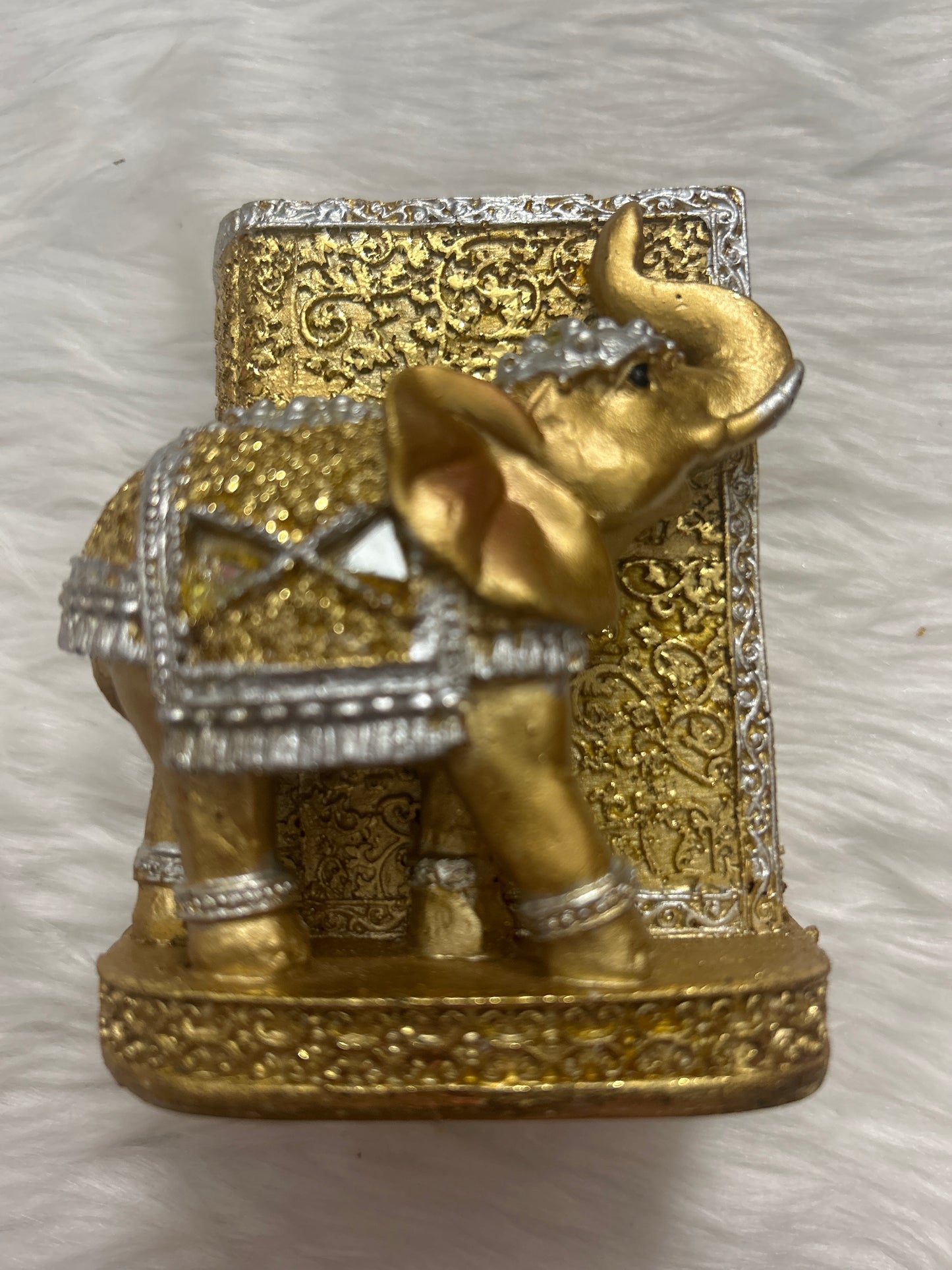 Gold Plated Elephant Pen Stand