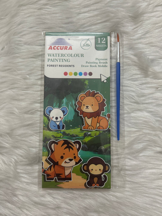 Watercolour Painting Book Set- Forest Residents