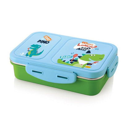 Roar Dino 3 Comp. Lunch Box (Steel Insulated) - Gift Hub Mart
