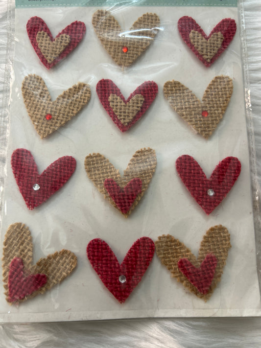Self Adhesive Burlap Heart