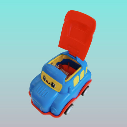 Gift Hub Mart Fancy Sharpener Car, blue toy car with red lid and yellow windshield.