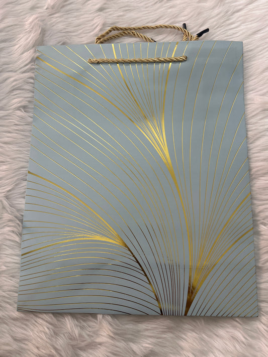 Paper Bag Blue with Golden Lines