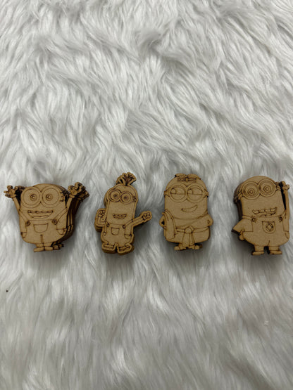 DIY Pre-Marked MDF Cutout- Minion Fridge Magnet (Set Of 4)
