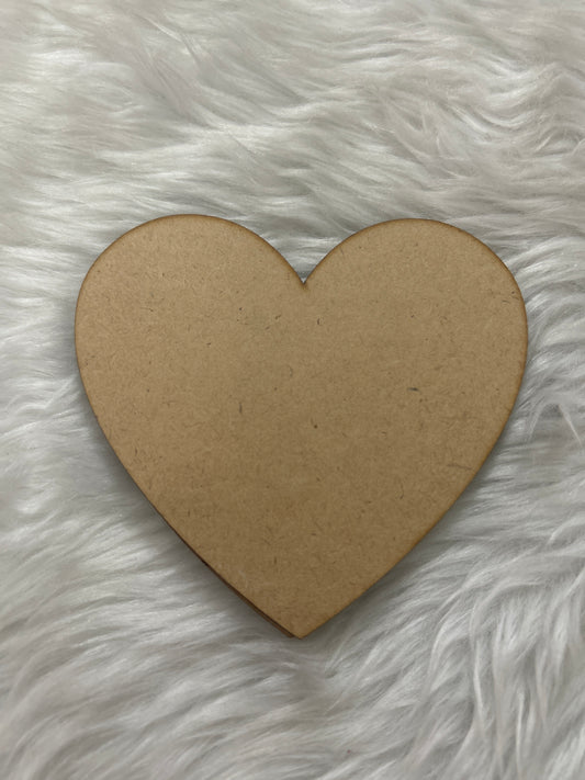 Tea Coaster MDF Heart 3.9Inch 2MM 4Pcs Set TCMH03
