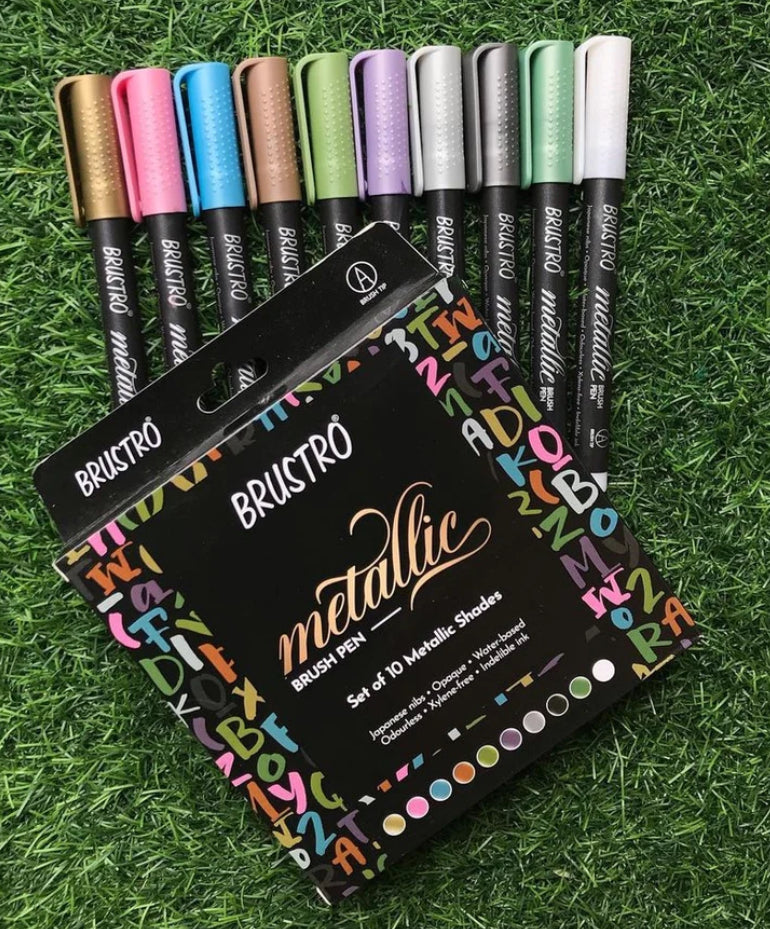 Metallic Brush Pen Set of 10 Brustro