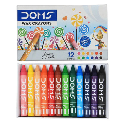 Doms 12 Wax Crayons