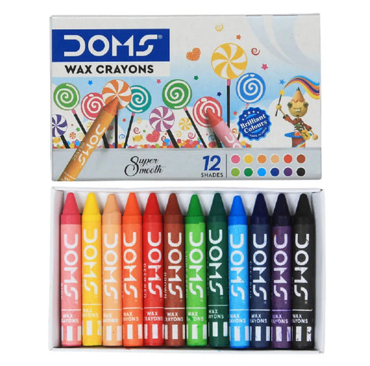 Doms 12 Wax Crayons