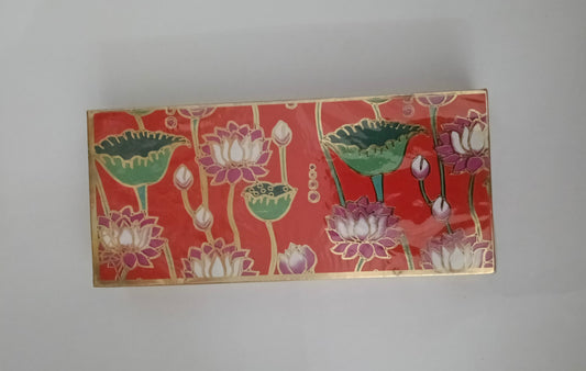 Money Envelope-Red With Lotus Flowers