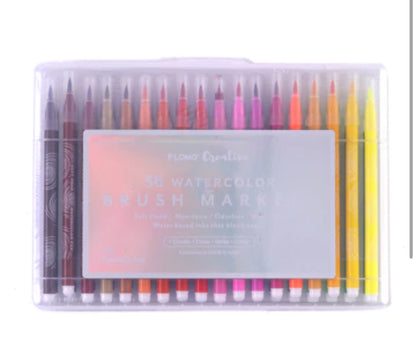 Fancy Washable Brush Markers 36 Colours