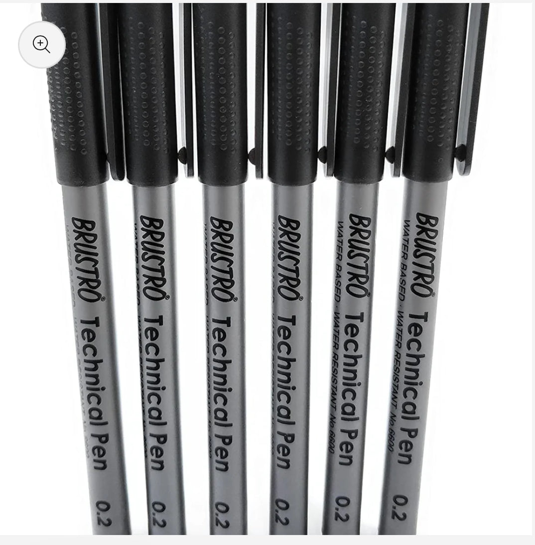 Fineliner Pen 0.2 Black Pack of 10- Brustro Technical Pen