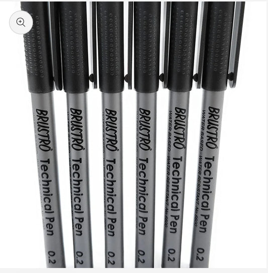 Fineliner Pen 0.2 Black Brustro Technical Pen